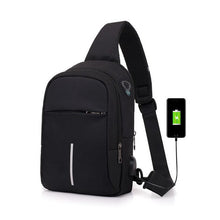 Load image into Gallery viewer, Small USB charge shoulder/messenger bags waterproof sling chest cross body bags