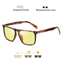 Load image into Gallery viewer, Brand Rivet Square Polarized Photochromic Driving Day Night Vision Sunglasses Men/Women