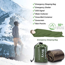 Load image into Gallery viewer, Emergency Sleeping Bags, Lightweight Survival Bivvy Sack ,Waterproof Portable Mylar Survival Gear for Outdoor