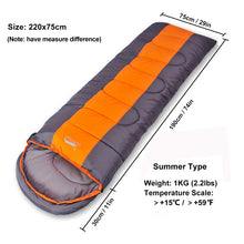 Load image into Gallery viewer, Camping Sleeping Bag Lightweight 4 Season Warm Cold Envelope Backpacking Sleeping Bag