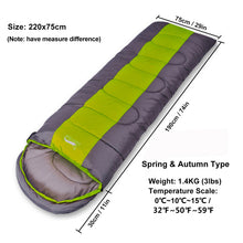 Load image into Gallery viewer, Camping Sleeping Bag Lightweight 4 Season Warm Cold Envelope Backpacking Sleeping Bag