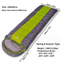 Load image into Gallery viewer, Camping Sleeping Bag Lightweight 4 Season Warm Cold Envelope Backpacking Sleeping Bag