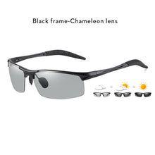 Load image into Gallery viewer, Aluminum Rimless Anti-Glare Photochromic Polarized Day Night Driving Men's Sunglasses