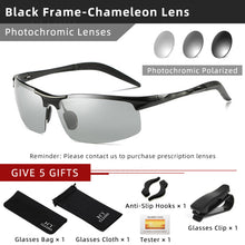 Load image into Gallery viewer, Aluminum Photochromic Men Polarized Day Night Driving Sunglasses