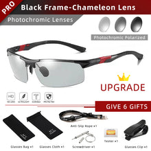 Load image into Gallery viewer, Aluminum Photochromic Men Polarized Day Night Driving Sunglasses