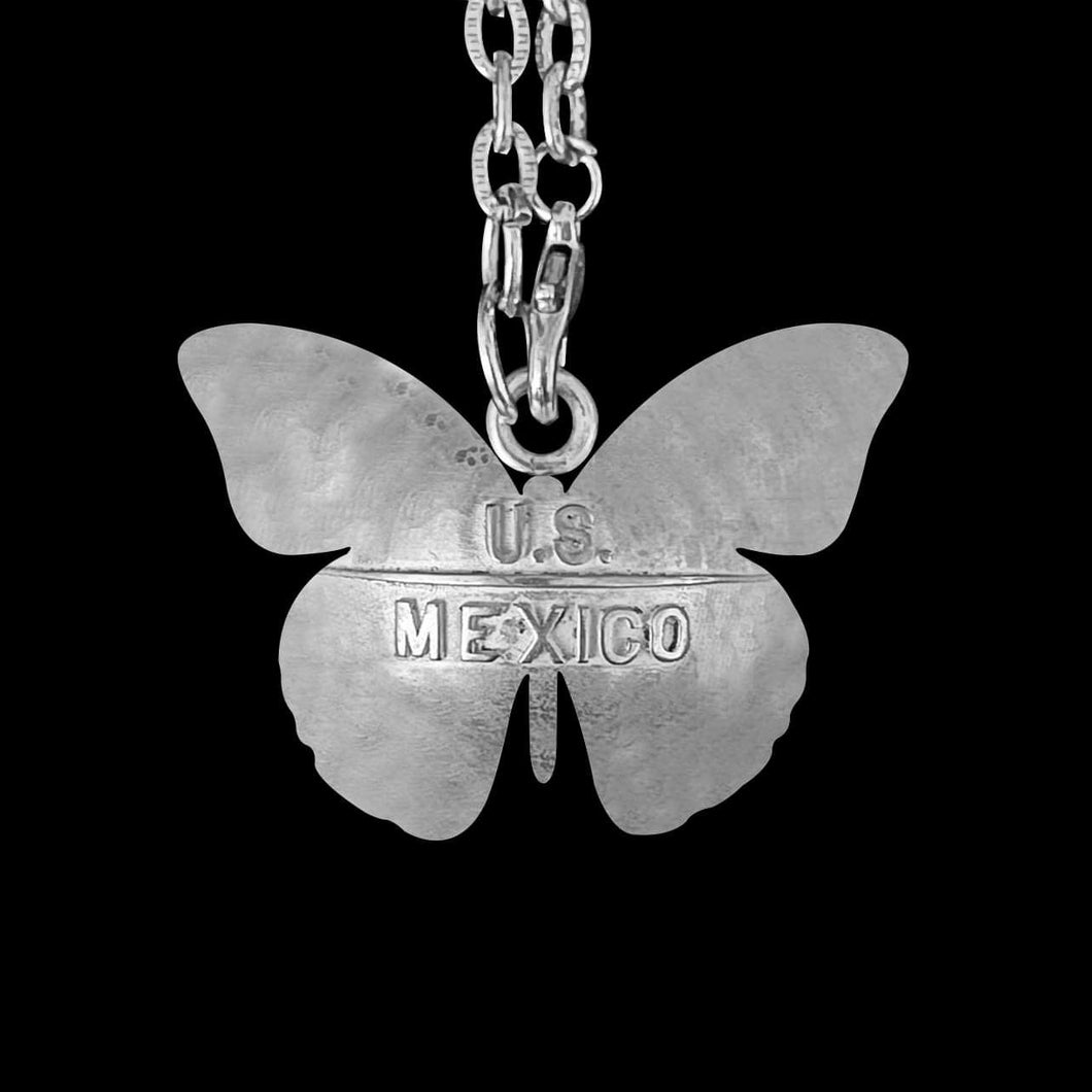 Butterfly of Freedom -  Keychain - Sterling Silver - U.S MEXICO