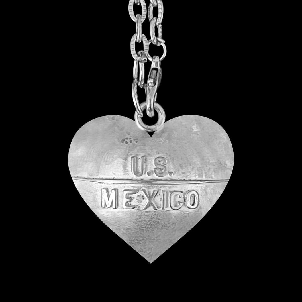 Heart - Keychain - Stainless Steel - U.S MEXICO