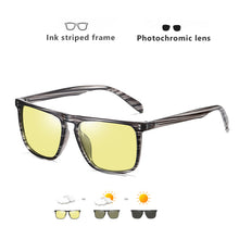 Load image into Gallery viewer, Brand Rivet Square Polarized Photochromic Driving Day Night Vision Sunglasses Men/Women
