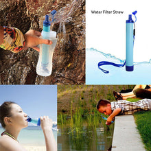 Load image into Gallery viewer, Outdoor Wild Life Emergency Direct drinking water filtering Purifier tool Disinfection Portable filter straw
