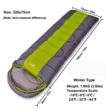 Load image into Gallery viewer, Camping Sleeping Bag Lightweight 4 Season Warm Cold Envelope Backpacking Sleeping Bag
