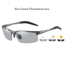 Load image into Gallery viewer, Aluminum Rimless Anti-Glare Photochromic Polarized Day Night Driving Men's Sunglasses
