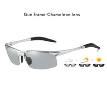 Load image into Gallery viewer, Aluminum Rimless Anti-Glare Photochromic Polarized Day Night Driving Men's Sunglasses
